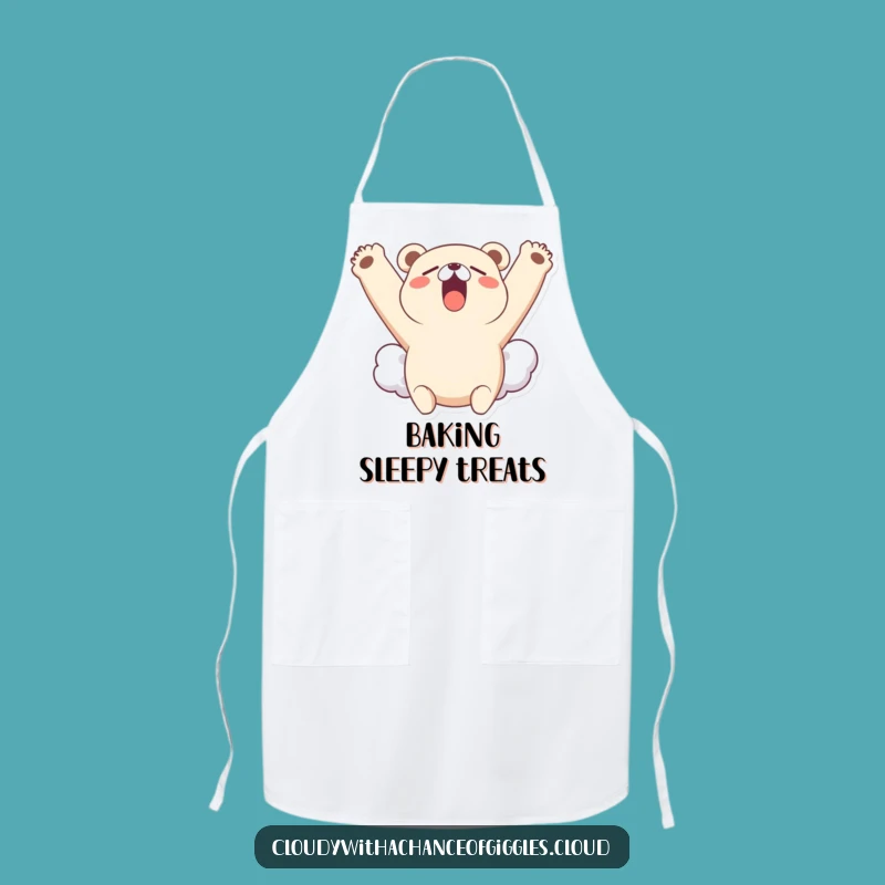 Funny Bear Cloud Yawn Apron: Cook with a Side of Sleepy Smiles