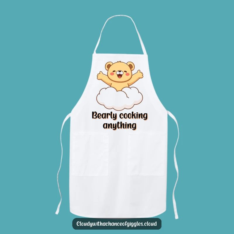 Funny Bear Cloud Ride Apron - Gleeful and Hilarious Kitchenware