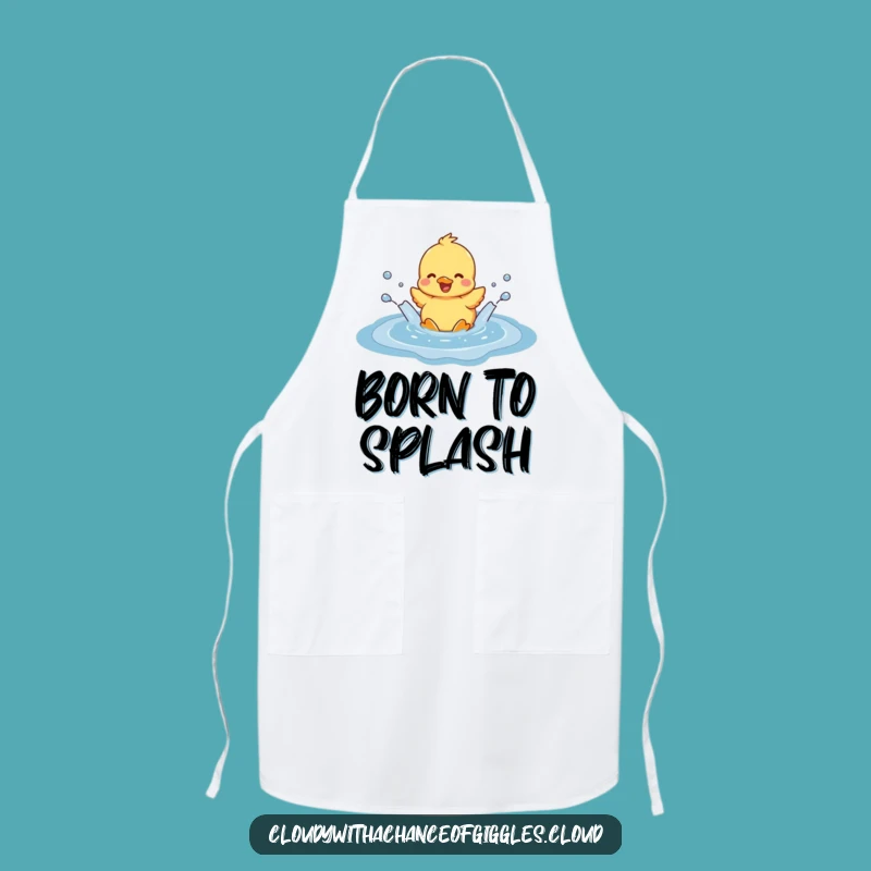 Funny Duckling Cloud Puddle Apron: Splashy Kitchen Humor, Ideal Funny Gift