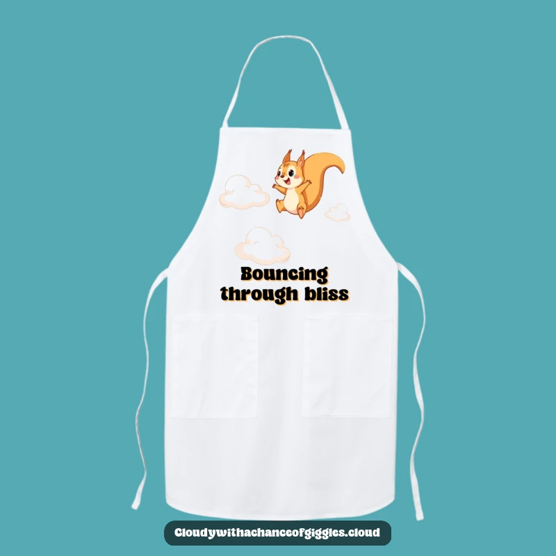 Funny Squirrel Cloud Chef Apron - Humorous Kitchen Accessory Gift