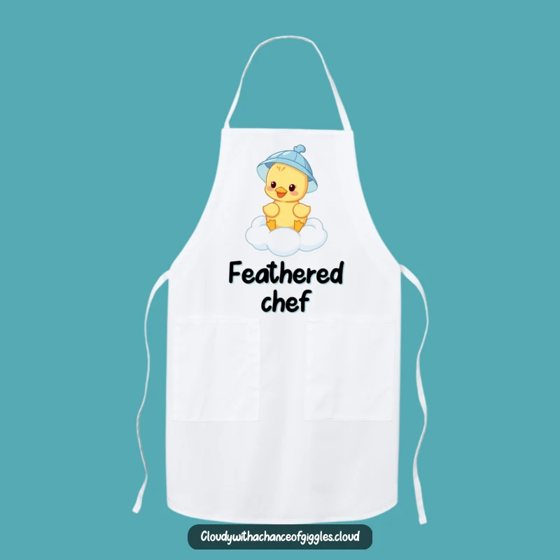 Funny Duckling Cloud Apron: Chef-Worthy Cartoon Style for Kitchen Fun