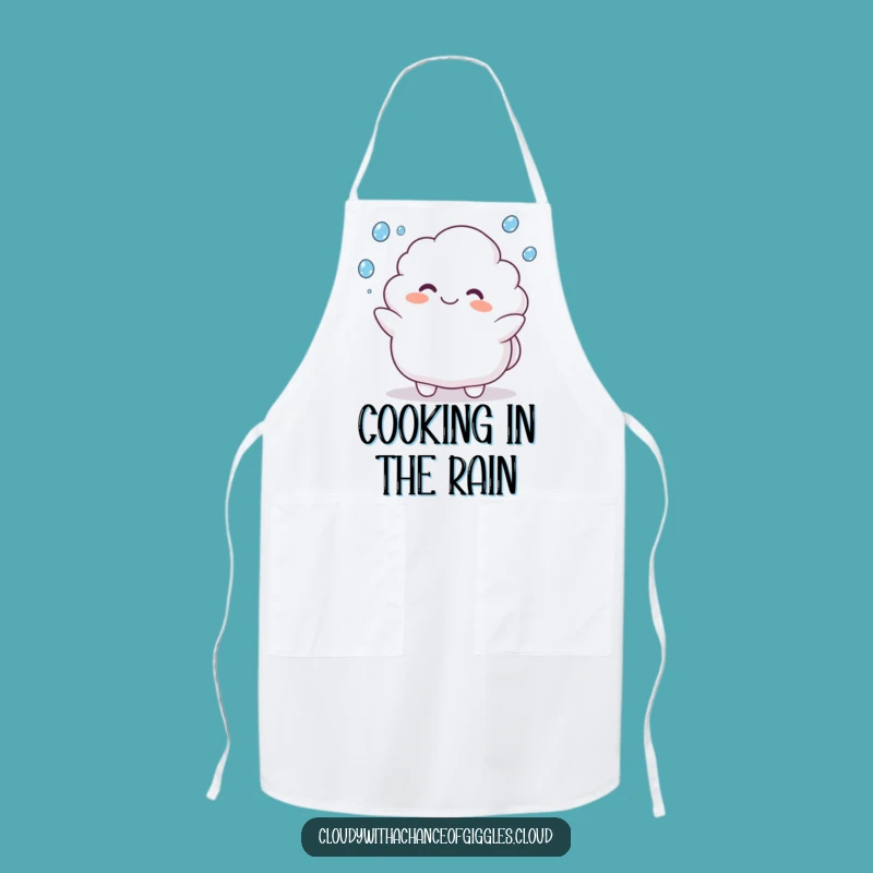 Funny Cloud Animal Apron: Juggling Raindrops, Cheerful Kitchen Gear