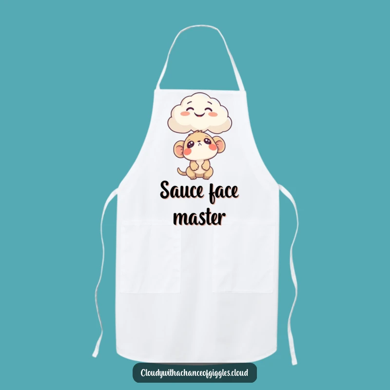 Funny Cloud Face Apron: Curious Chef Creature for Kitchen Fun, Great Funny Gift