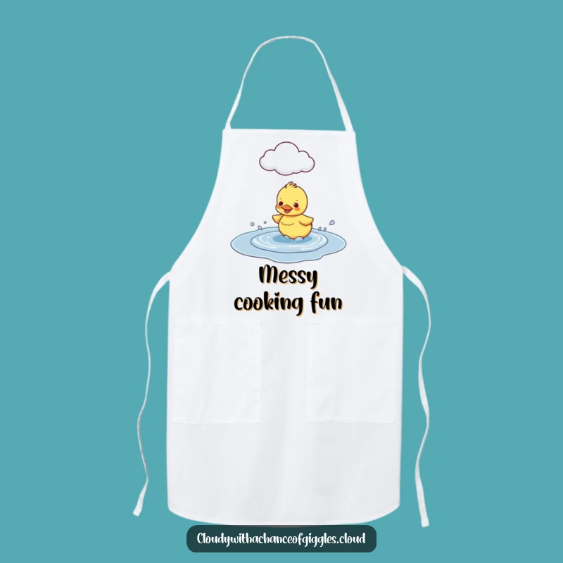 Funny Duckling Puddle Splash Apron: Cook with Cheerful Splashes