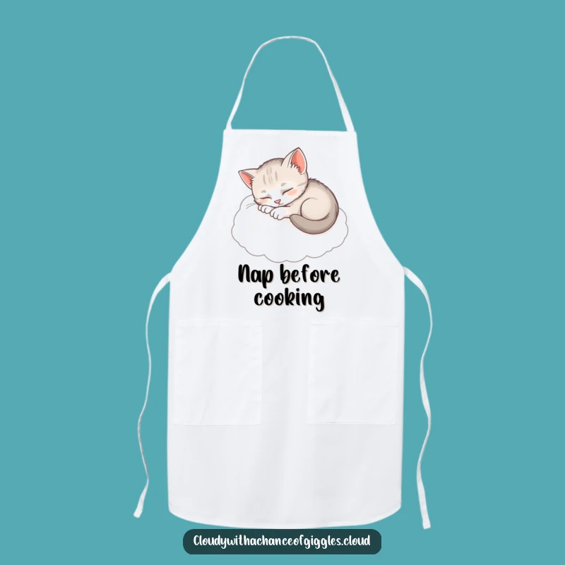 Funny Sleepy Kitten Apron: Cozy Kitchen Naps, Perfect Cute & Funny Gift