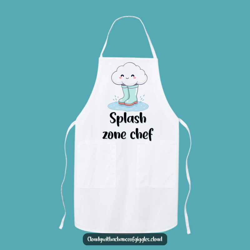 Funny Cloud Rain Boots Apron - Cook Up Smiles with this Humorous Kitchenware!