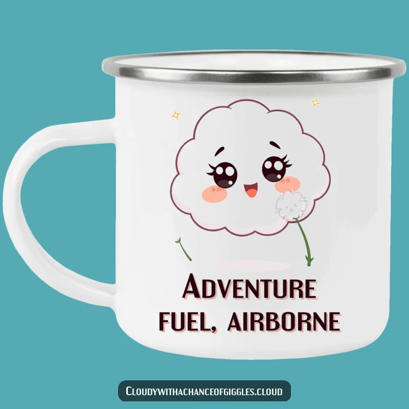 Funny Cloud Dandelion Camping Mug: Adventure Fuelled by Whimsical Humor