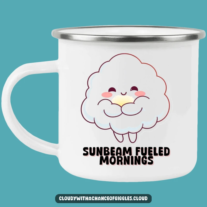 Adventure Ready Funny Cloud Sunbeam Hug Camping Mug: Cozy Outdoor Fun, Funny Gift