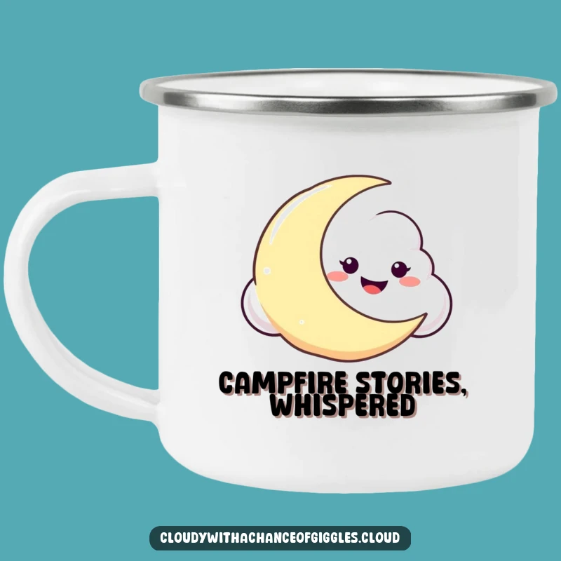 Funny Cloud Moon Camping Mug: Embrace Nighttime Mischief Outdoors