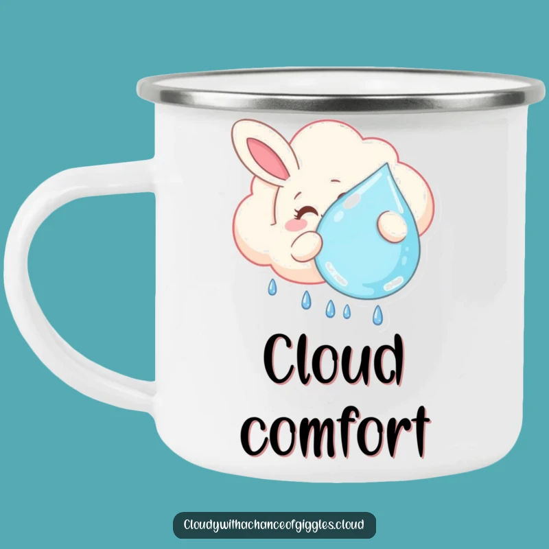 Funny Bunny Cloud Camping Mug - Whimsical Outdoor Companion, Gift