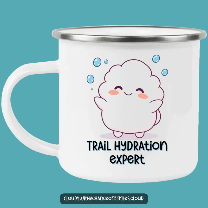 Funny Cloud Animal Camping Mug: Juggling Raindrops, Outdoor Fun Cup