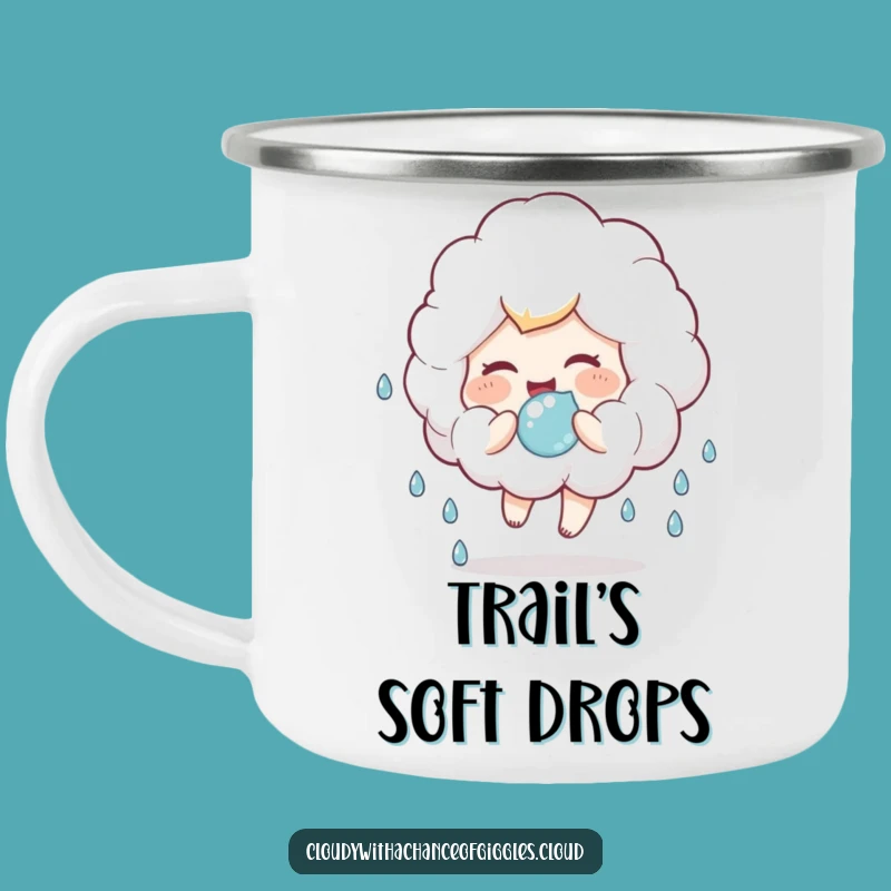Funny Cloud Child Camping Mug: Playful bounce for adventures, a perfect funny gift for campers!