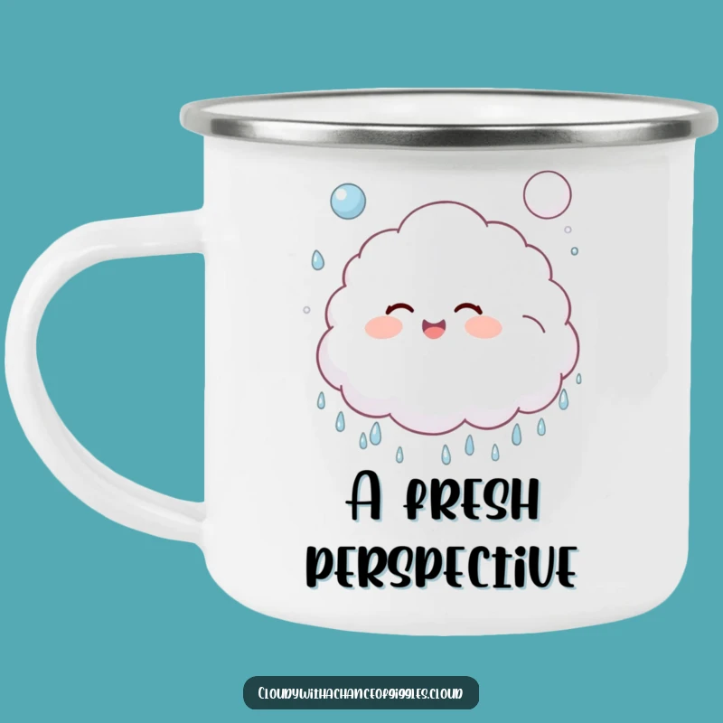 Funny Cloud Child Raindrop Camping Mug - Cheerful Outdoor Gift!