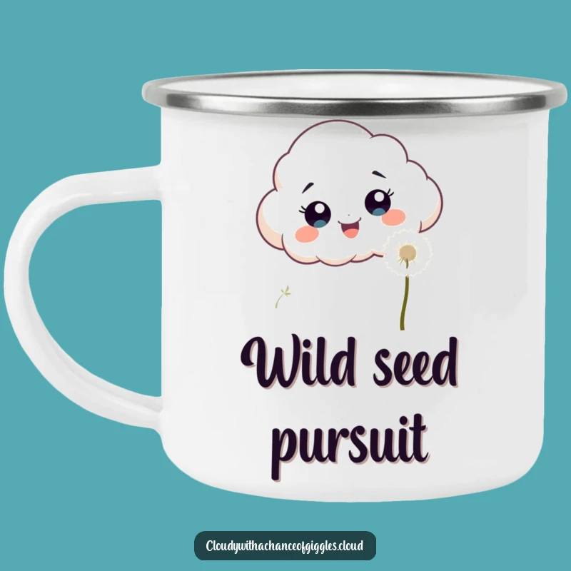 Funny Cloud Dandelion Camping Mug - Whimsical Outdoor Gift!
