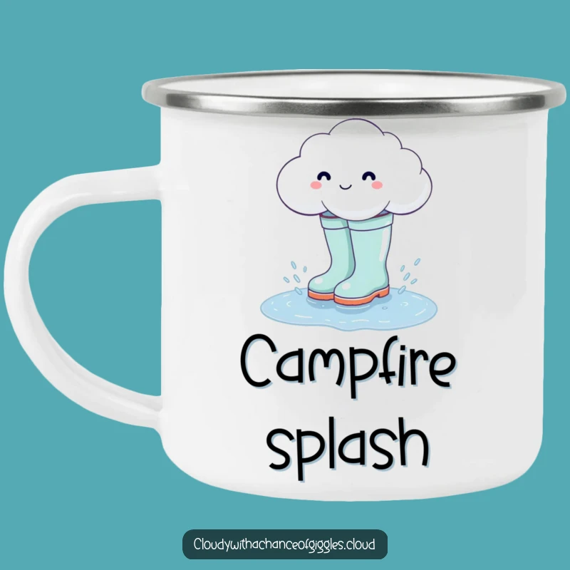 Funny Cloud Rain Boots Camping Mug - Adventure Fuel with Humorous Style!