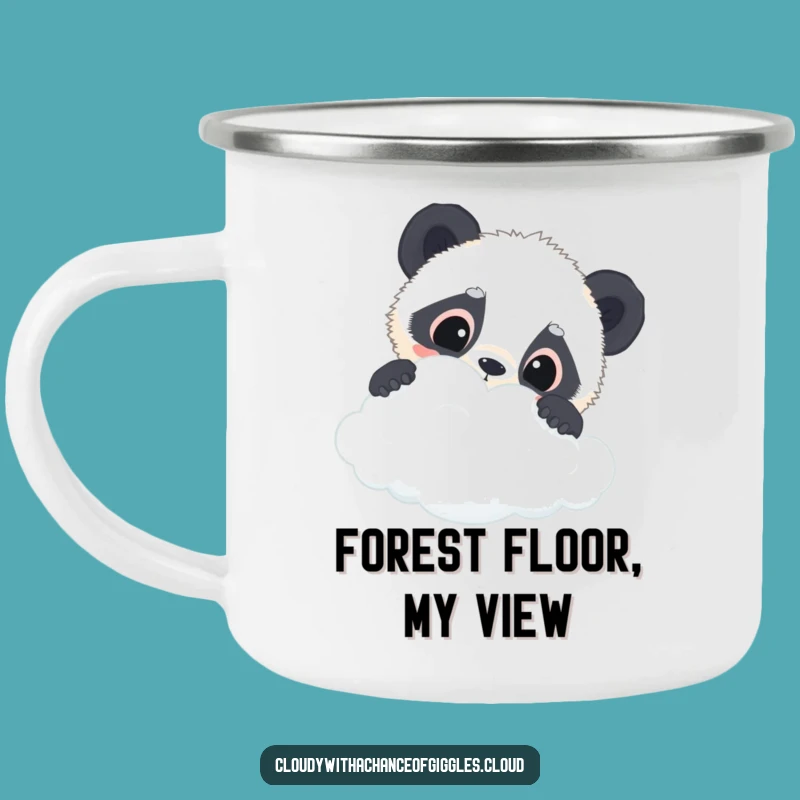 Funny Panda Cloud Camping Mug: Curious Cub Outdoor Mug, Ideal Funny Gift