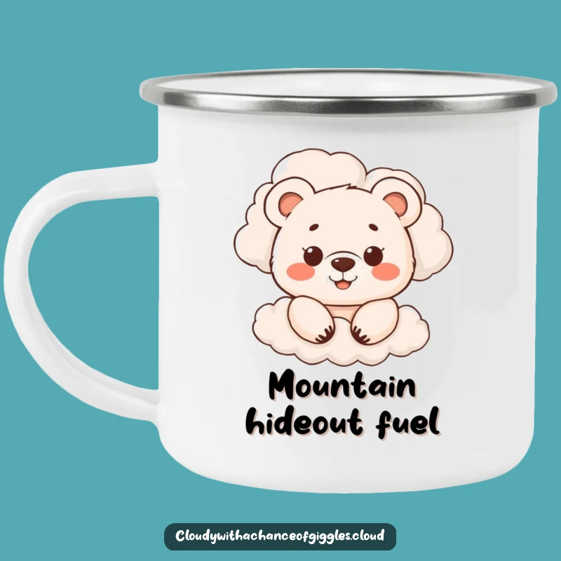 Funny Bear Cub Cloud Peek Camping Mug - Adventure Peek!