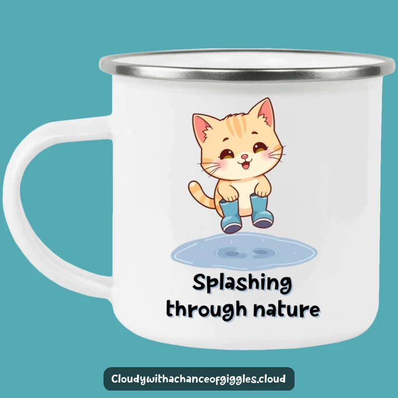 Durable Funny Cat Rain Boots Camping Mug: Adventure-Ready & Hilarious Gift