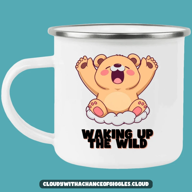 Funny Bear Cloud Yawn Camping Mug - Cozy Sips on the Go