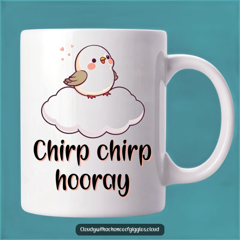 Funny Bird Cloud Mug: Cheerful Cartoon Chirping Companion for Gift Lovers