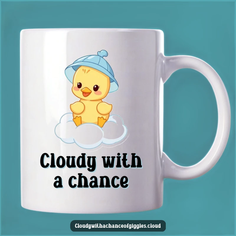 Funny Duckling Cloud Mug: Adorable Adorable Cartoon Character Gift for Duck Lovers