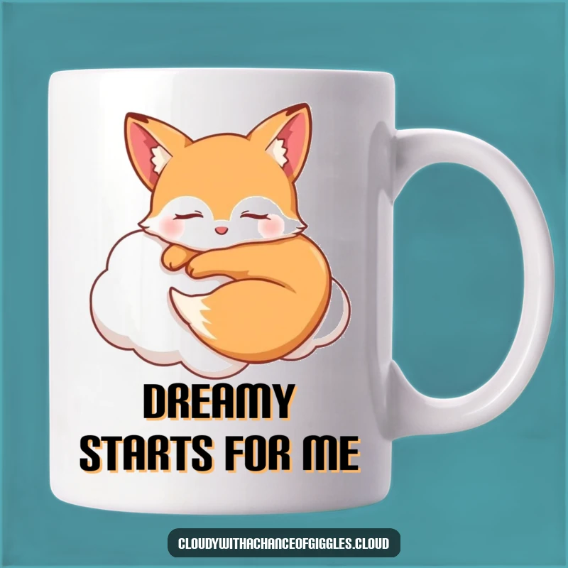 Funny Sleepy Fox Cloud Mug - Hilarious Dreamy Relaxation Gift