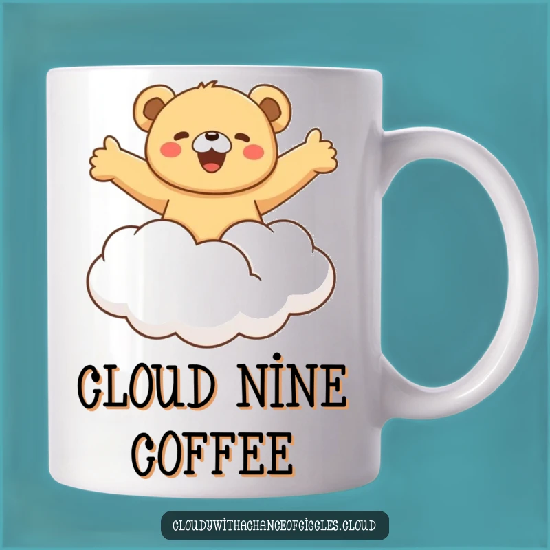 Funny Bear Cloud Ride Mug - Gleeful and Hilarious Dreamer Gift