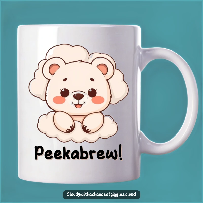 Funny Bear Cub Cloud Peek Mug - Adorable & Hilarious Gift!