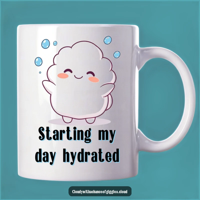 Funny Cloud Animal Mug: Juggling Raindrops, Happy Weather Gift Mug