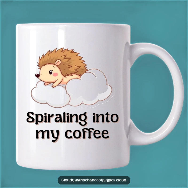 Funny Hedgehog Cloud Mug: Joyful Rolling Animal & Gift