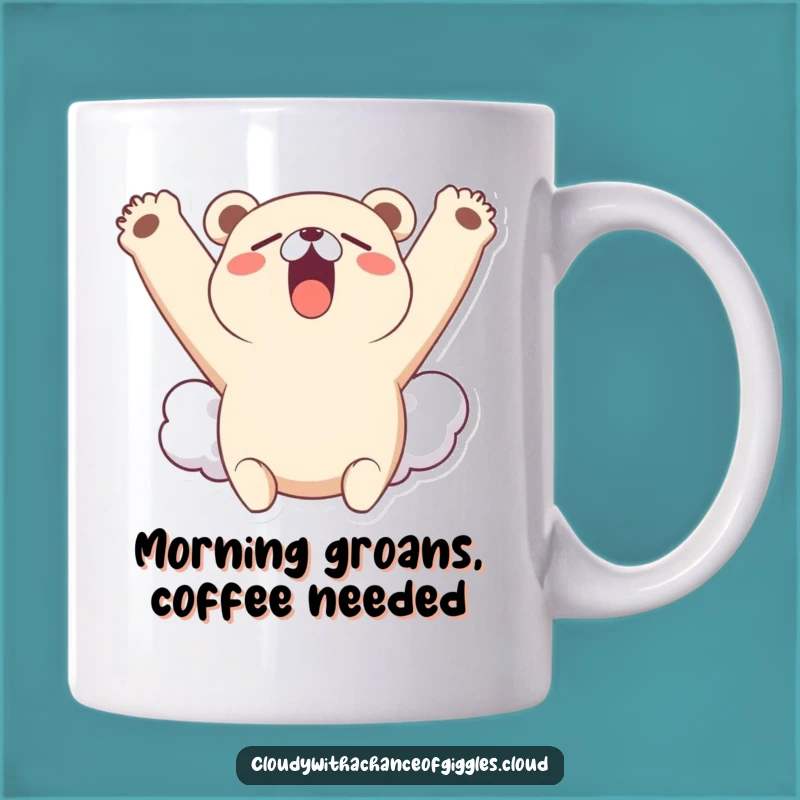 Funny Bear Cloud Yawn Mug: Wake Up with Cozy, Sleepy Humor