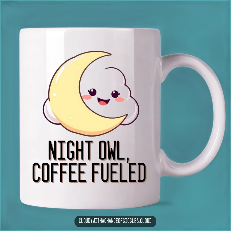 Funny Mischievous Cloud Moon Mug: A Cheeky Peek for a Perfect Gift