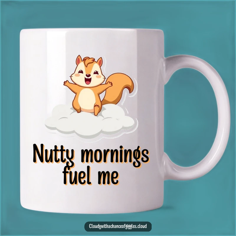 Funny Squirrel Cloud Mug: Silly Leaping Animal, Perfect Funny Gift for Nut Lovers