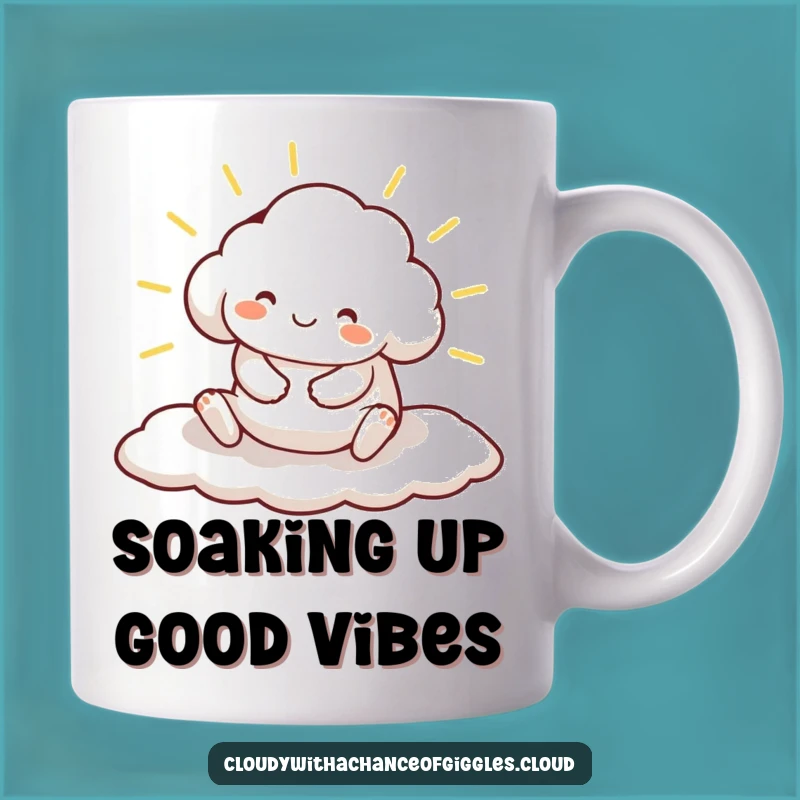 Funny Cloud Animal Mug: Contented Sunny Stretch, Perfect Comfy Gift