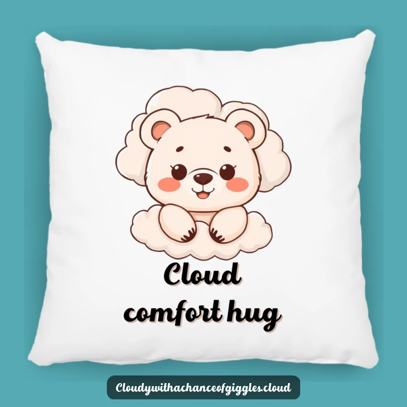 Funny Bear Cub Cloud Peek Pillow - Cozy Cuddles & Smiles!
