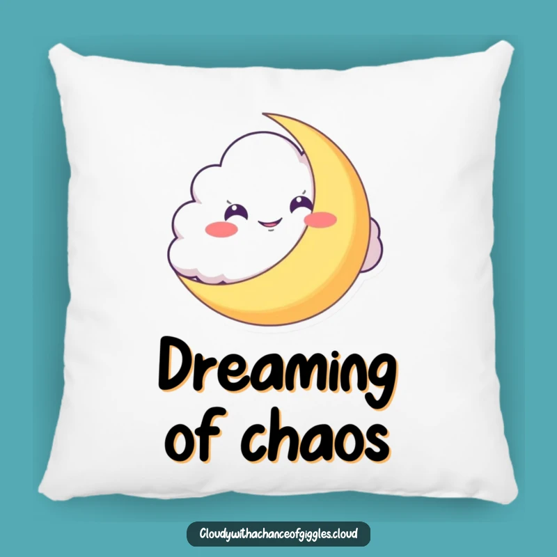 Funny Mischief Cloud Pillow - Cozy & Comical Moon Accent