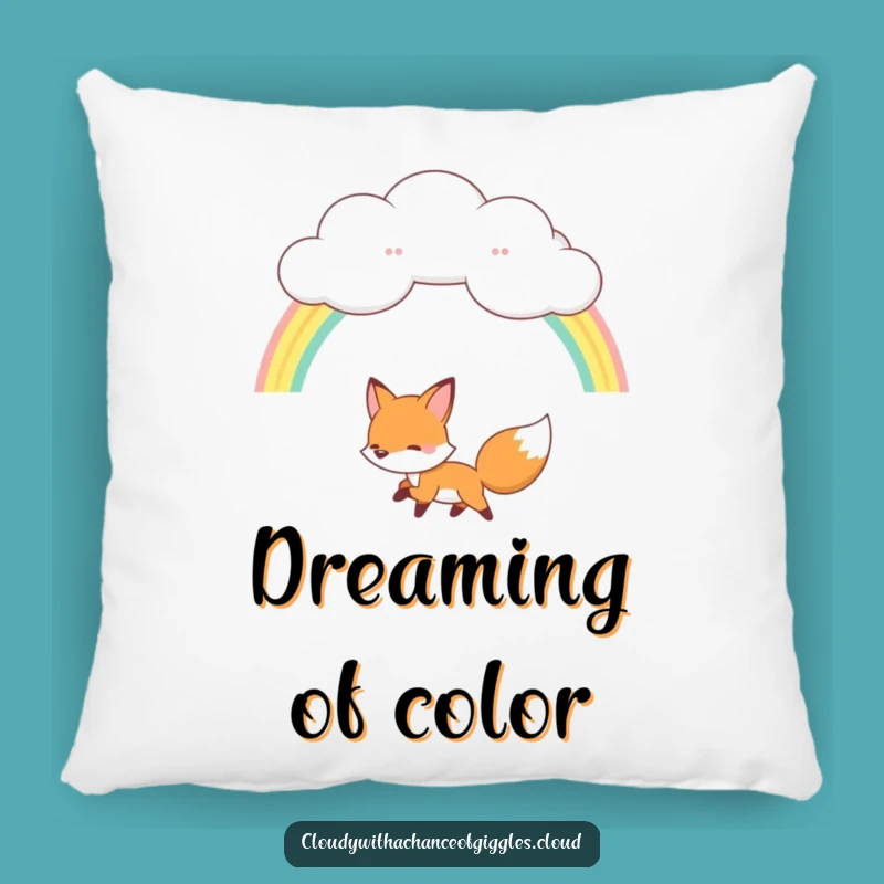 Funny Fox Rainbow Pillow: Cozy Cloud Comfort, Adorable Funny Gift for Dreamers