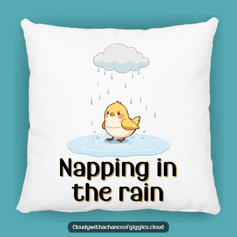 Funny Bird Splashing Pillow: Cozy Rain Cloud Accent, Adorable Funny Gift for Comfort