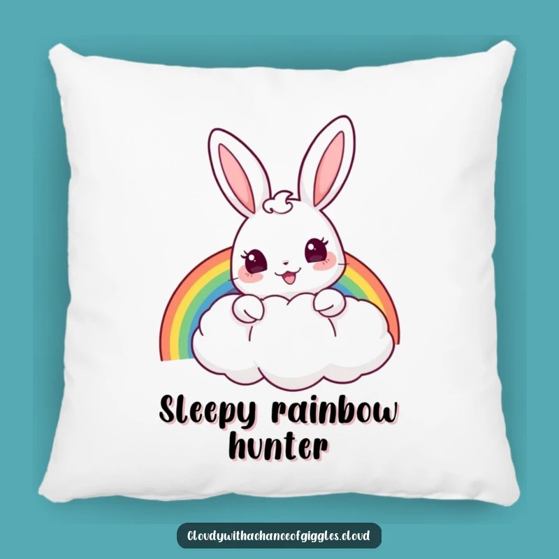 Funny Bunny Rainbow Pillow - Cozy Magic Companion, Cute Gift