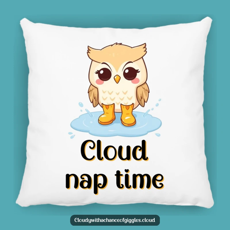 Funny Owl Rain Boots Pillow - Soft Comfort with Whimsical Charm