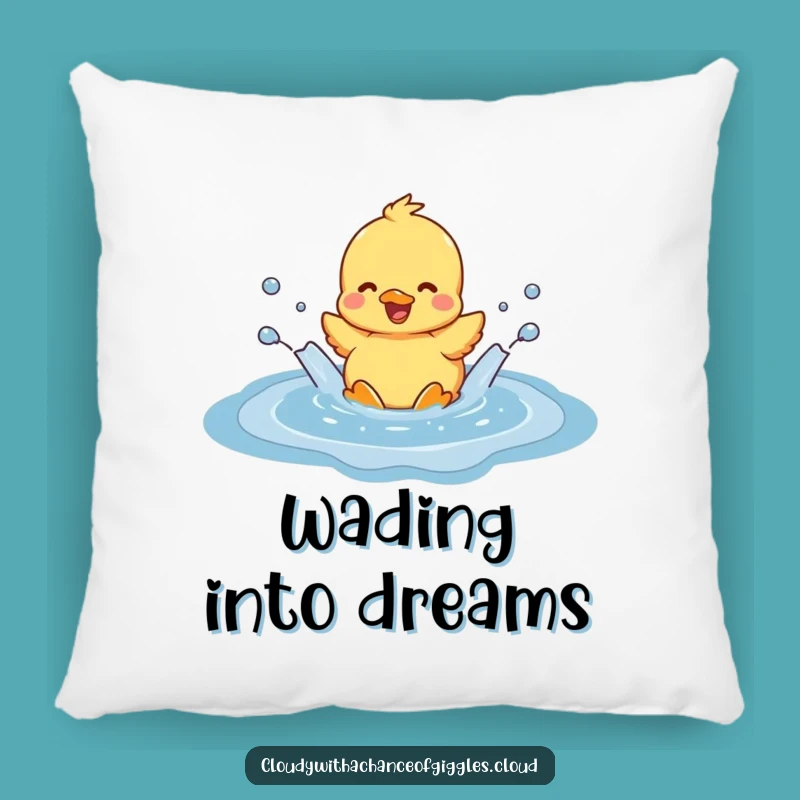 Funny Duckling Cloud Puddle Pillow: Cozy Humor for Your Sofa, Perfect Gift