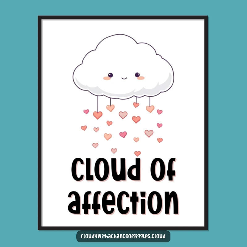 Funny Cloud Raining Hearts Digital Art - Instant Joyful Decor!