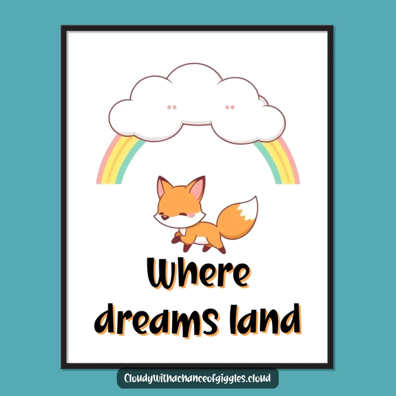 Funny Fox Rainbow Digital Art: Instant Magical Cheer, Downloadable Funny Gift