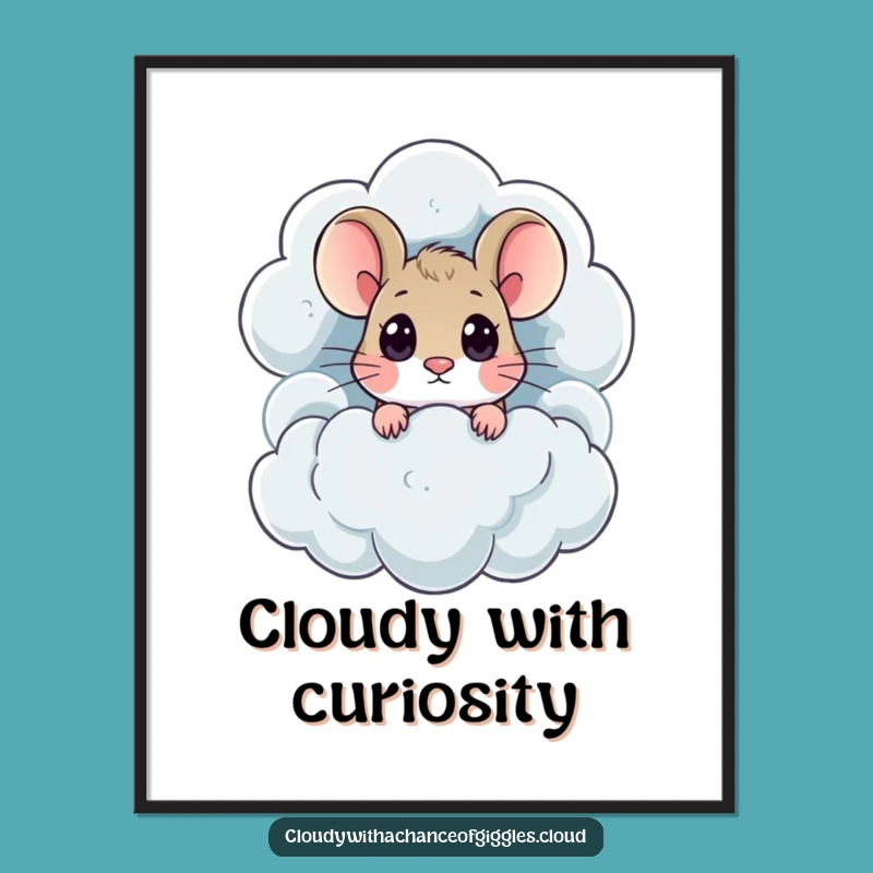 Funny Mouse Thundercloud Digital Art Print: Instant Intrigue for Walls