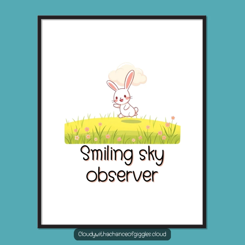 Funny Rabbit Hopping Digital Art: Instant Whimsical Cheer, Downloadable Funny Gift