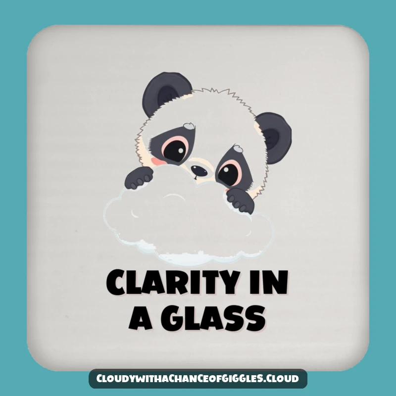 Funny Panda Cloud Coaster: Curious Cub Drink Saver, Perfect Funny Gift