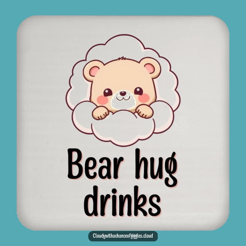Funny Bear Cub Cloud Coaster: Protect Surfaces, Cute Peek-a-Boo Decor Gift!
