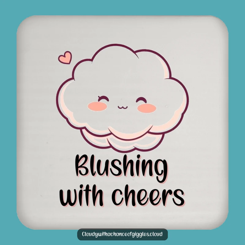 Funny Blushing Cloud Coaster: Protect Surfaces with Ticklish Humor