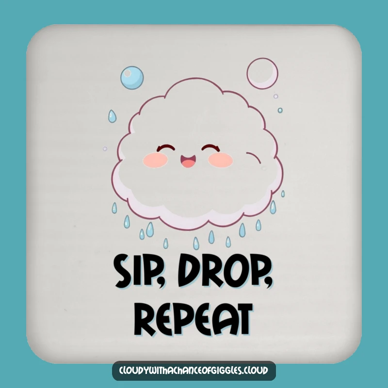 Funny Cloud Child Raindrop Coaster - Protect Surfaces with Joy Gift!