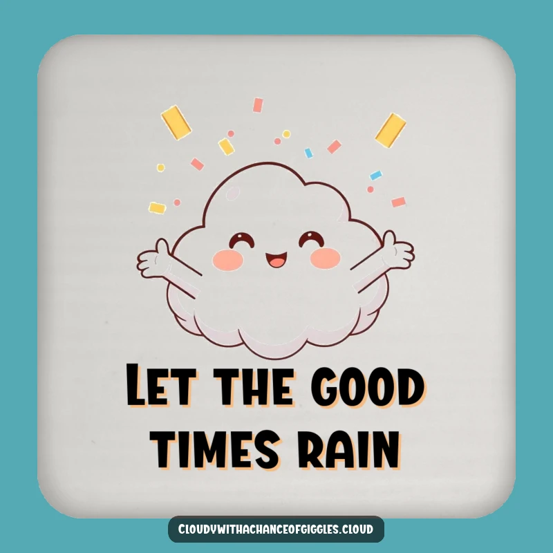 Funny Cloud Confetti Coaster: Protect Surfaces with Hilarious Party Vibes